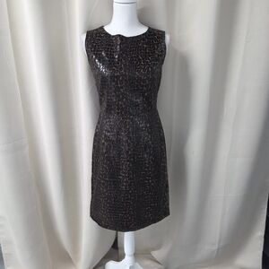 Vintage Selene Sport Textured Brown Midi Dress
